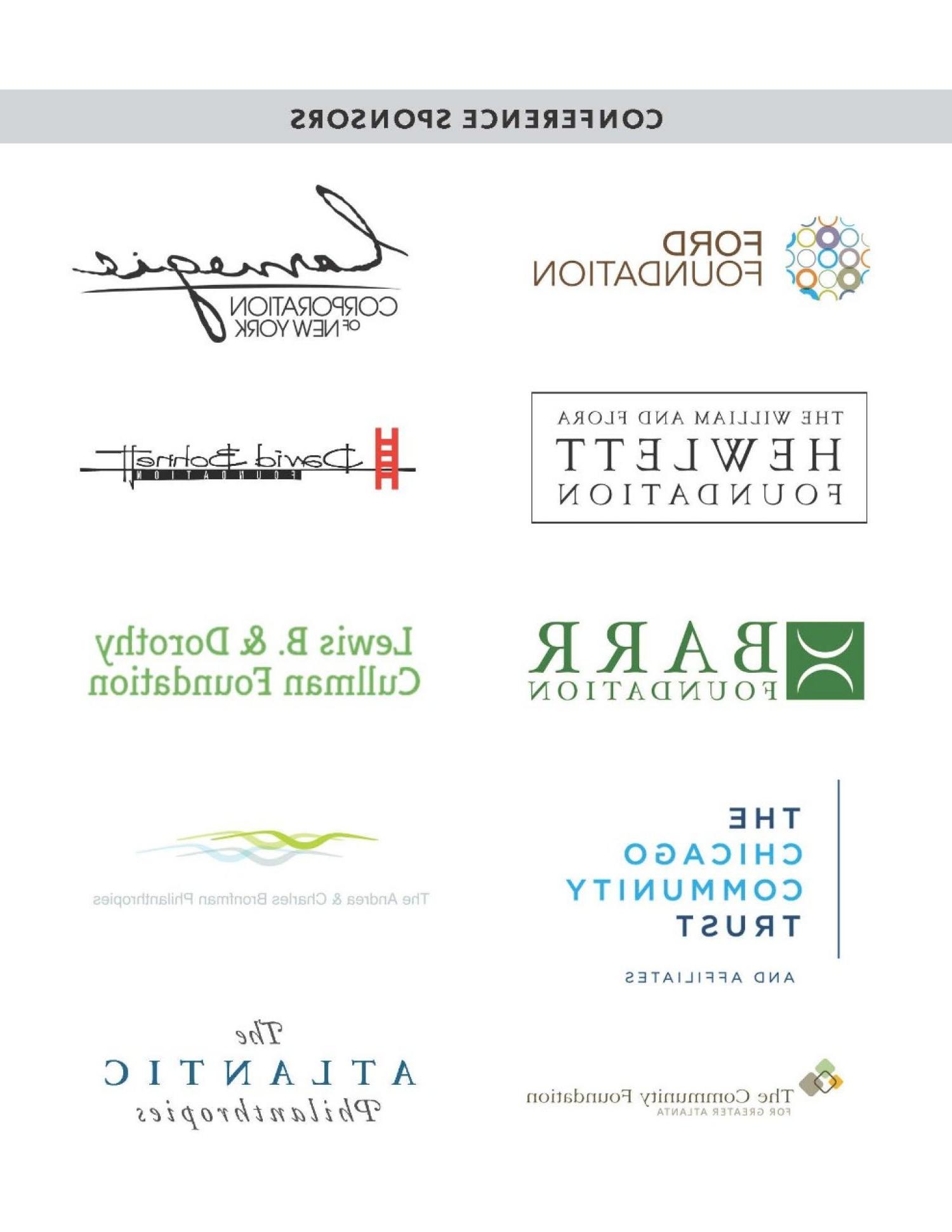 Conference sponsors: Ford Foundation, Barr Foundation, Rhode Island Foundation, Lewis B and Dorothy Cullman Foundation, William and Flora Hewlitt Foundation